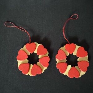 🌷Set of Two Midwest Heart Wreath Ornaments